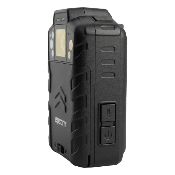 EPCOM XMRX5-V2 Body Camera (Cámara Corporal) | 4K@30fps | H.265/H.264 | Lente 130° | GPS Interconstruido | Visión Nocturna IR 10 m | IP68 | Resistencia a Caídas 2 m | 128GB | Batería 2500mAh | 12h Grabación | Certificación