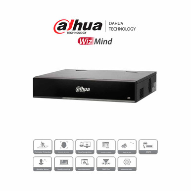 DAHUA DHI-NVR5432-EI - NVR de 32 canales IP 4K con tecnología Acupick, WizSense, y Smart H.265+. Rendimiento de 384 Mbps, 4 bahías para discos duros. IA avanzada. E incluye E/S de alarma y audio