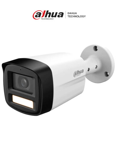 DAHUA DH-HAC-HFW1209TLMN-LED-0280B-S3 - Cámara Bullet de 2MP Full Color en 1080p con lente de 2.8mm, ángulo de 108° y alcance de iluminación de 40m, DWDR, IP67 compatible con CVI/CVBS/AHD/TVI