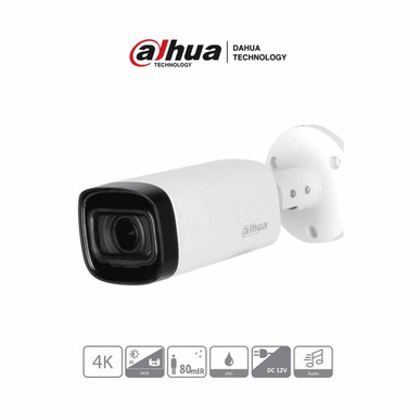 DAHUA DH-HAC-HFW1801RN-Z-A - Camara Bullet de 4k/ 8 Megapixeles/ Lente Motorizado de 2.7-13.5/ IR de 80 Mts/ Super Adapt/ Microfono Integrado/ WDR Real de 120/ IP67