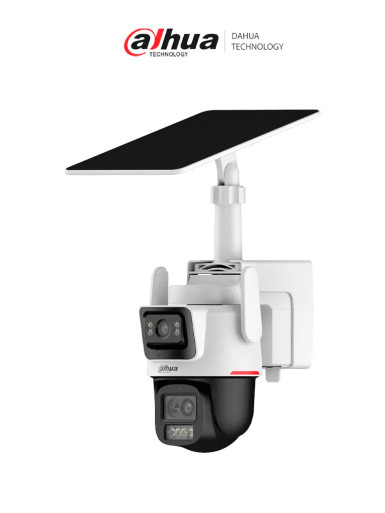 DAHUA DH-IPC-PTS2649C-3E3Z-4GB20, Cámara PT Solar 4G WizColor/ Dual 3 + 3MP/ SMD 3.0/ Disuasión Activa/ Audio bidireccional/ Zoom Híbrido Inteligente/ Auto tracking Lite/ Modo AOV (“Always-On Video”)/ IP 66/ Ranura Micro SD