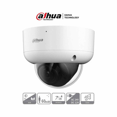 DAHUA HAC-HDBW1801RAN-Z-A - Cámara Domo 4k Antivandalica/ 8 Megapixeles/ Lente Motorizado de 2.7 a 13.5 mm/ 60 Mts de IR/ Metalica/ Microfono Integrado/ WDR Real de 120 dB/ IP67/ IK10.