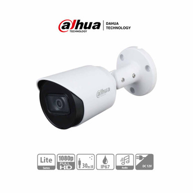 Cámara Bullet Dahua HAC-HFW1200T-A 1080P con Micrófono IP67