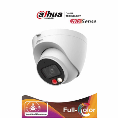 DAHUA IPC-HDW2249T-S-IL - Cámara IP Domo de 2 Megapixeles/ Con Iluminador Dual Inteligente+Full Color/ WizSense/ Lente de 2.8mm/ 107 Grados de Apertura/ 30 Mts de IR y Luz Visible/ Microfono Integrado/ WDR/ Ranura para Micro SD/ SMD Plus/ PoE.