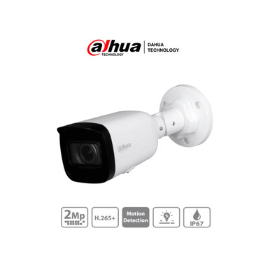 DAHUA IPC-HFW1230T1N-ZS - Camara IP Bullet de 2 Megapixeles/ Lente Motorizado de 2.8 a 12mm/ H.265+/ IR de 50 Mts/ IP67/ PoE/ Ranura para MicroSD/ DWDR/ 3D DR/ HLC/ BLC