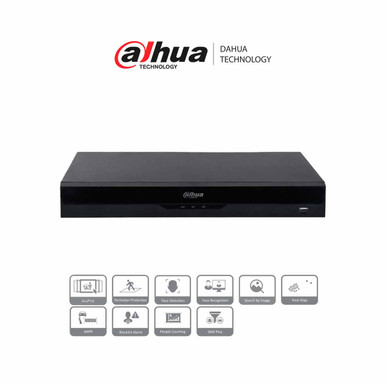 DAHUA NVR5216-16P-EI NVR IP WizSense de 16 canales 1U/ 16PoE/ 2HDD/ H.265+/H.265/ 384 Mbps/ AcuPick / N+M cluster/ IA por grabador: FD y FR /Protección perimetral/ SMD Plus.