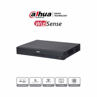 DAHUA XVR5216AN-4KL-I3 - DVR de 16 Canales 4k/ WizSense/ IA/ H.265+/ 2 Bahías de Disco Duro/ 16 Ch HDCVI + 16 IP (Hasta 32 IP)/ 2 Canales de Reconocimiento Facial/ SMD Plus/ Codificación IA/ Funciones IoT&POS/ Audio Bidireccional