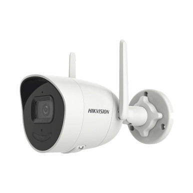 HIKVISION DS-2CV2021G2-IDW(W) Bala IP 2 Megapixel / Lente 2.8 mm / 30 mts IR / Exterior IP66 / Wi-Fi / ACUSENSE Lite / WDR 80 dB / H.265+ / Micrófono y Bocina Interconstruido / Micro SD / Se Conecta Directo a la App de Hik-Connect