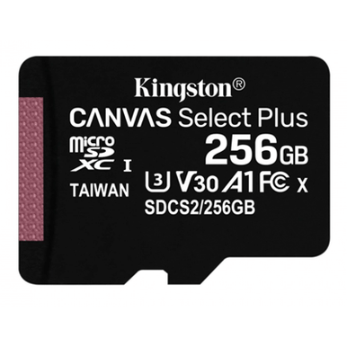 KINGSTON SDCS2/256GB MICROSD 265GB Memoria Micro SDXC 265GB - Clase 10,Capacidad: 256 GB,Tipo de tarjeta flash: MicroSDXC,Velocidad de lectura: 100 MB/s.