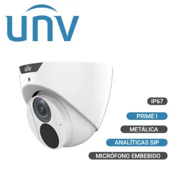 UNV IPC3618SB-ADF28KM-I0 CAMARA IP DOMO TURRET LIGHTHUNTER 8MP LENTE-FIJO 2.8 MM WDR120DB / IR30M CONTEO-DE-PERSONAS SMART-INTRUSION-PREVENTION DETECCIÓN-DE-ROSTRO/ RECONOCIMIENTO-FACIAL-CON-NVR-IQ ONVIF NDAA IP67 METAL PRIME-I ULTRA265 POE-AF 12VCD