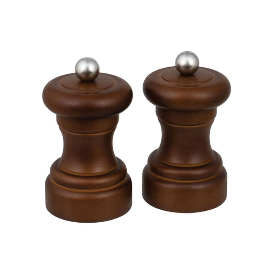 Salt & Pepper Mill Set Rubberwood - 10cm Salt & Pepper Mill Set Rubberwood - 10cm