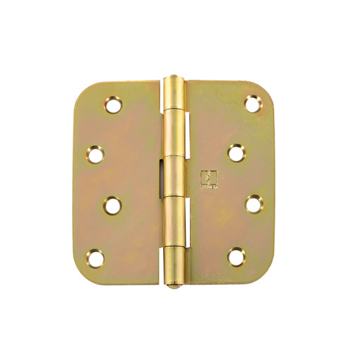 This image showcases the RC1846 4" x 4" Full Mortise Hinge in a stylish NRP brass tone dichromate finish. The hinge is crafted with precision, featuring a durable and corrosion-resistant design suitable for various applications. The 4" x 4" dimensions make it versatile for doors and cabinets. The Non-Removable Pin (NRP) adds an extra layer of security, preventing unauthorized removal. The brass tone dichromate finish not only provides an elegant appearance but also ensures long-lasting protection against the elements. This hinge exemplifies both functionality and aesthetic appeal, making it an ideal choice for quality hardware solutions.