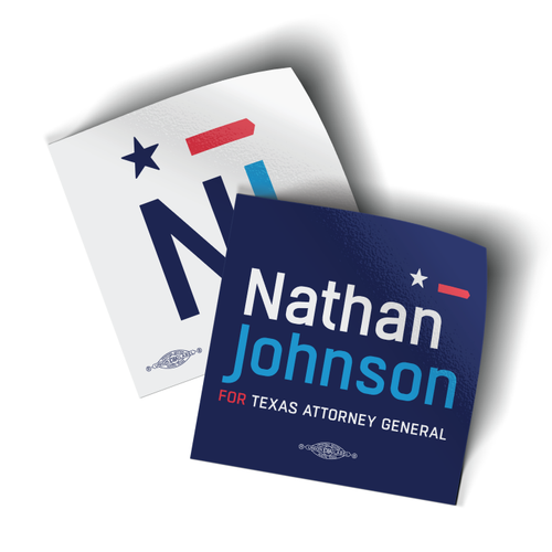 Nathan Johnson (4" x 4" Vinyl Sticker -- Combo Pack of Two!)