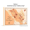 Napa Sonoma Wine Map personalizable giclee canvas