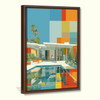  Mid century Modern house No4 numbered limited edition giclee on canvas 