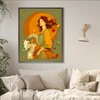 Art Nouveau astrology goddess Capricorn boho Zodiac wall art  