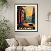  Yosemite "red" vintage travel poster original design 
