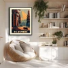  Yosemite "red" vintage travel poster original design 