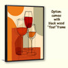 Mid Century Wine Glasses Wall Art original design, bar, kitchen decor, giclee canvas poster 