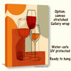 Mid Century Wine Glasses Wall Art original design, bar, kitchen decor, giclee canvas poster 