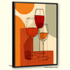 Mid Century Wine Glasses Wall Art original design, bar, kitchen decor, giclee canvas poster 