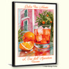 Cocktail "Pink House" Wall Art original design, bar, kitchen decor, giclee canvas poster 