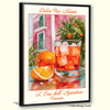  Cocktail "Pink House" Wall Art original design, bar, kitchen decor, giclee canvas poster  