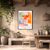  Cocktail in Martini Glass Wall Art original design, bar, kitchen decor, giclee canvas poster  