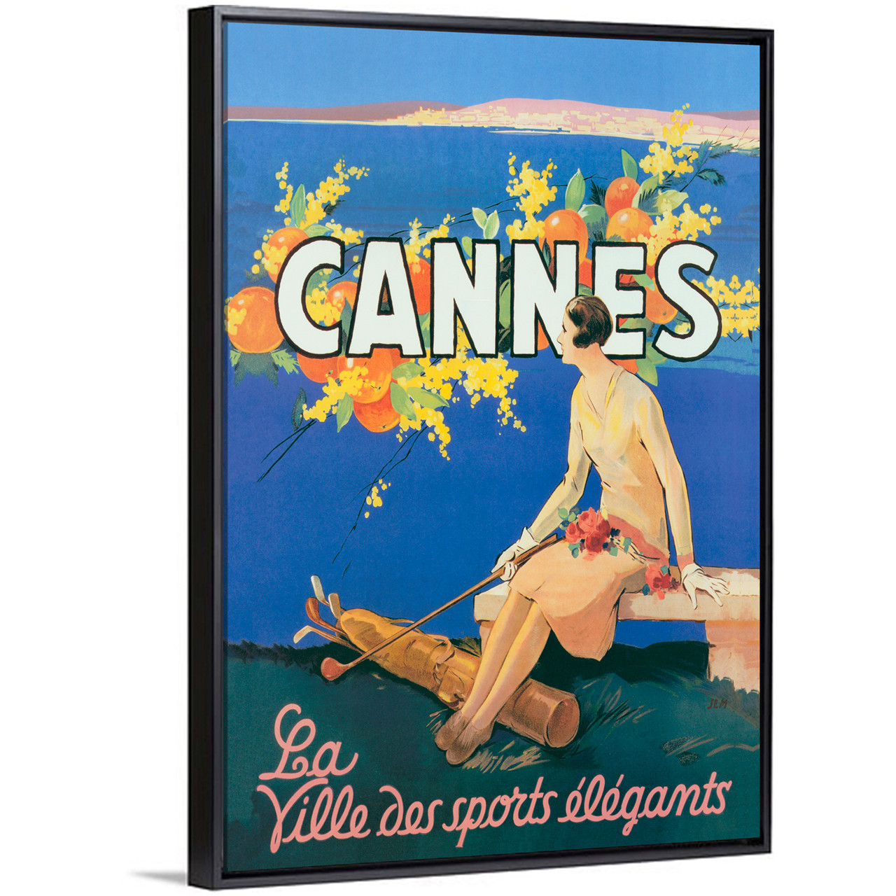 Cannes golf French vintage poster
