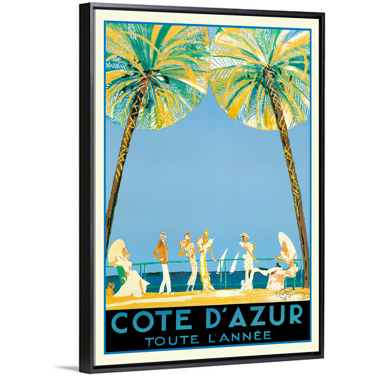 Cote dAzur toute lannee French vintage poster