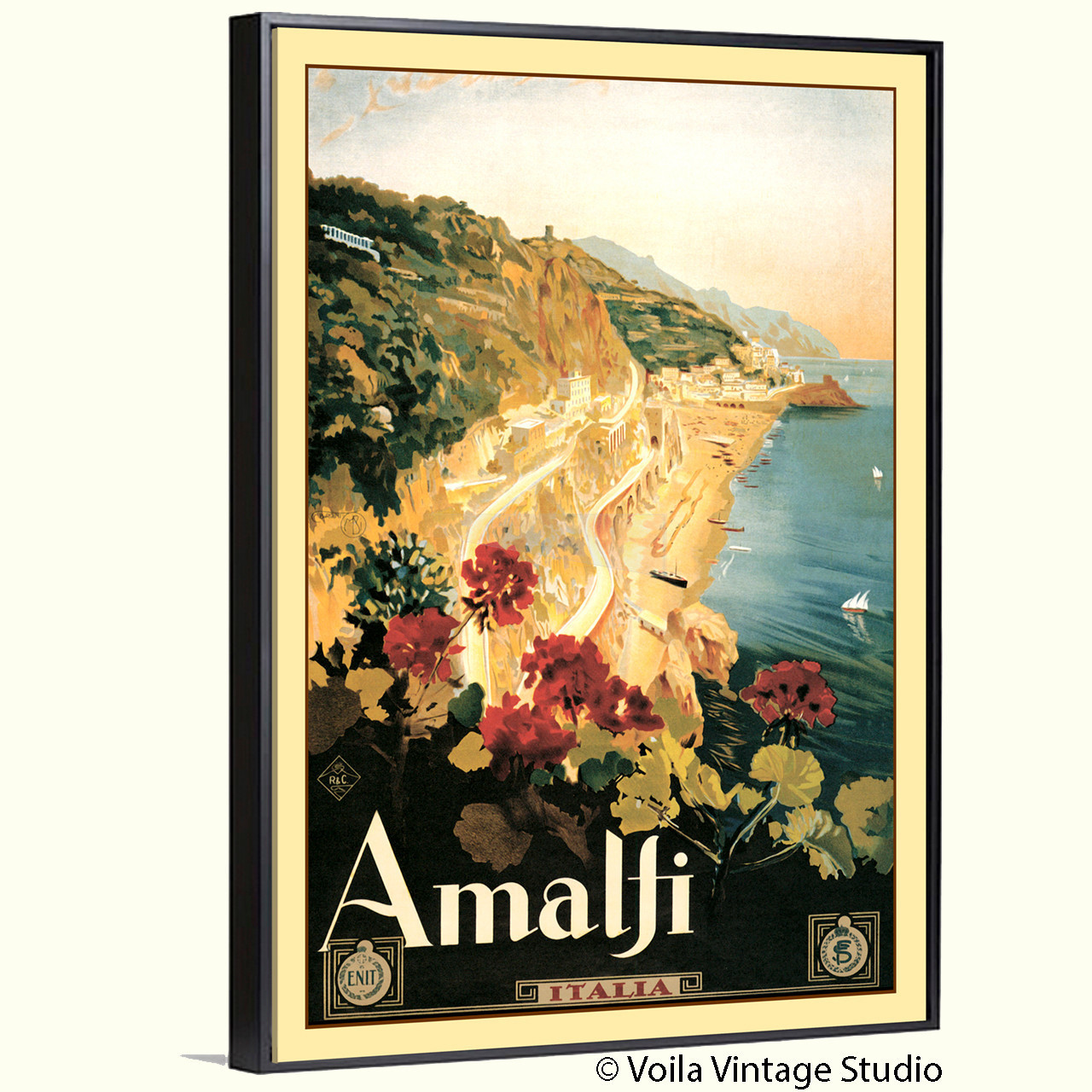 Amalfi Italian travel Vintage poster