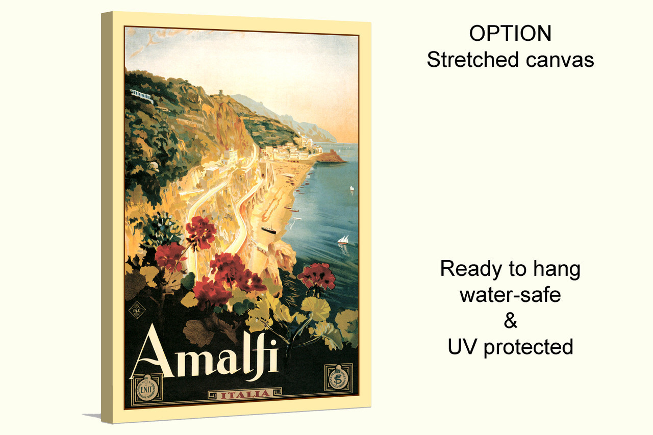 Amalfi Italian travel Vintage poster