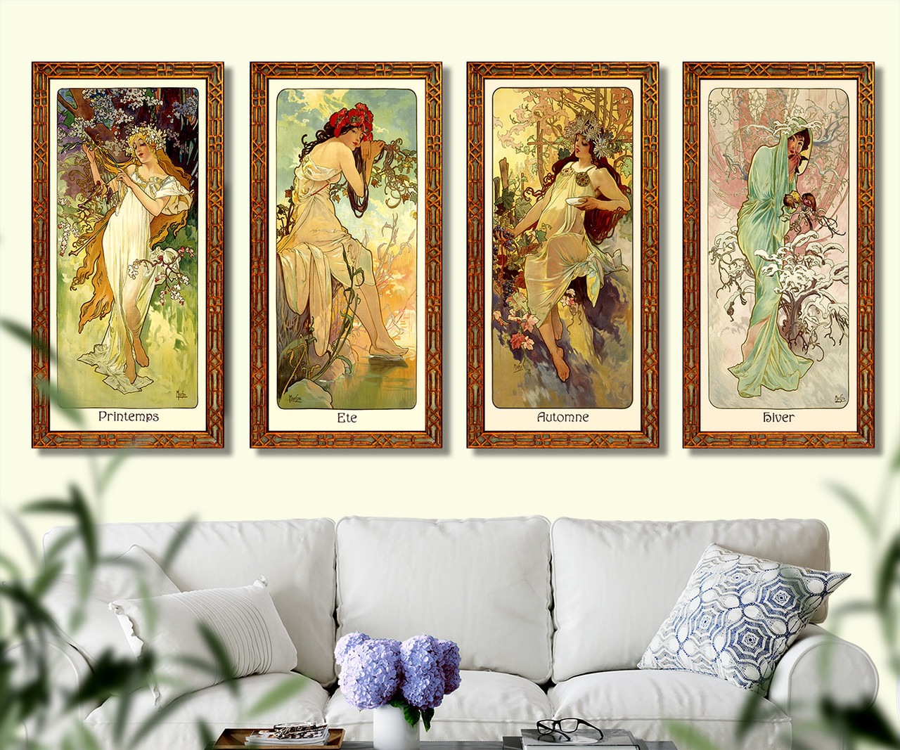Art Nouveau Mucha Four seasons set of 4 giclees art prints