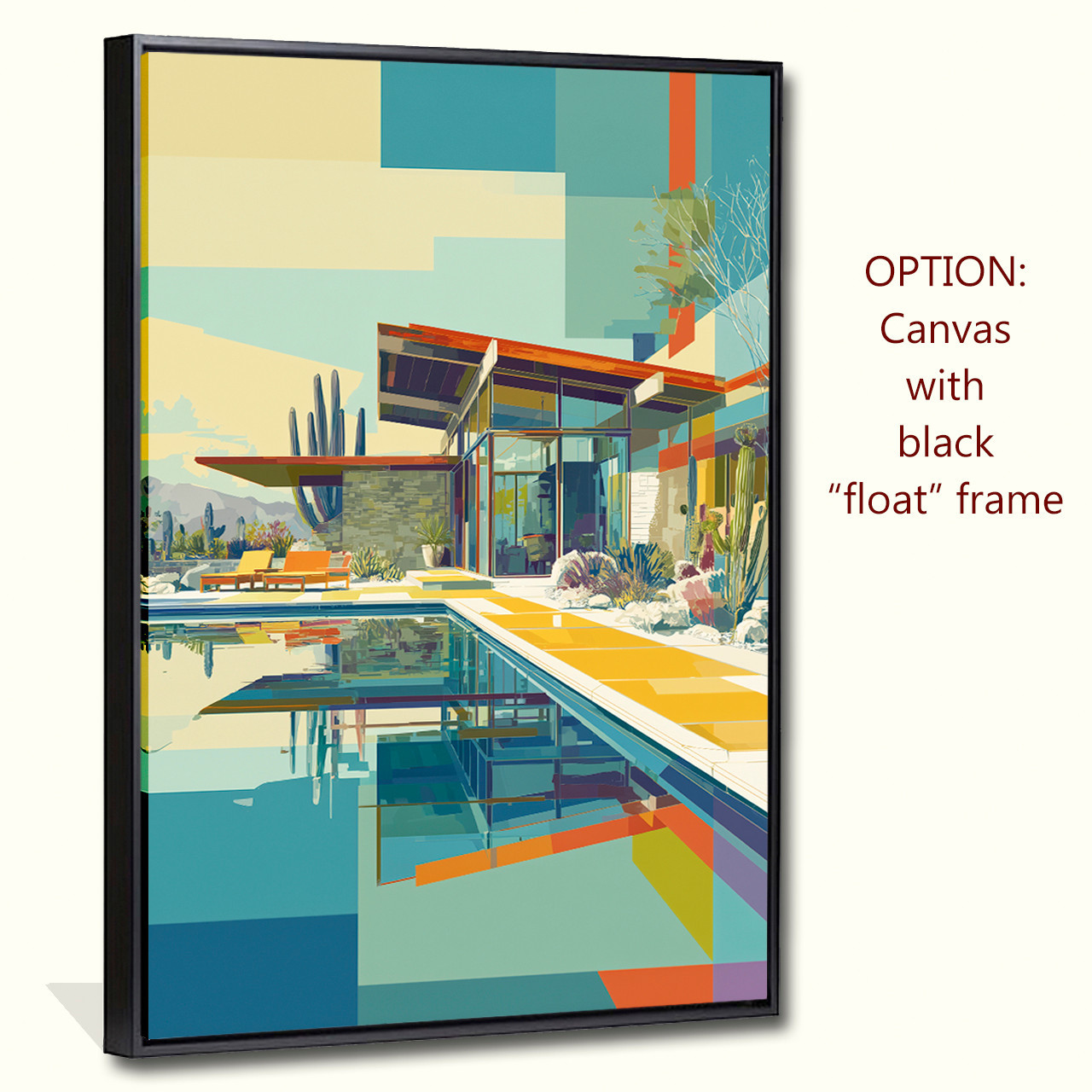  Mid century Modern house No3 numbered limited edition giclee on canvas 