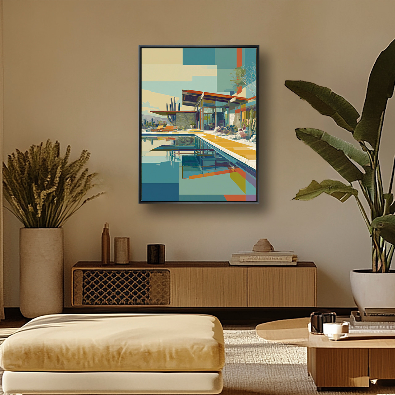 Mid century Modern house No3 numbered limited edition giclee on