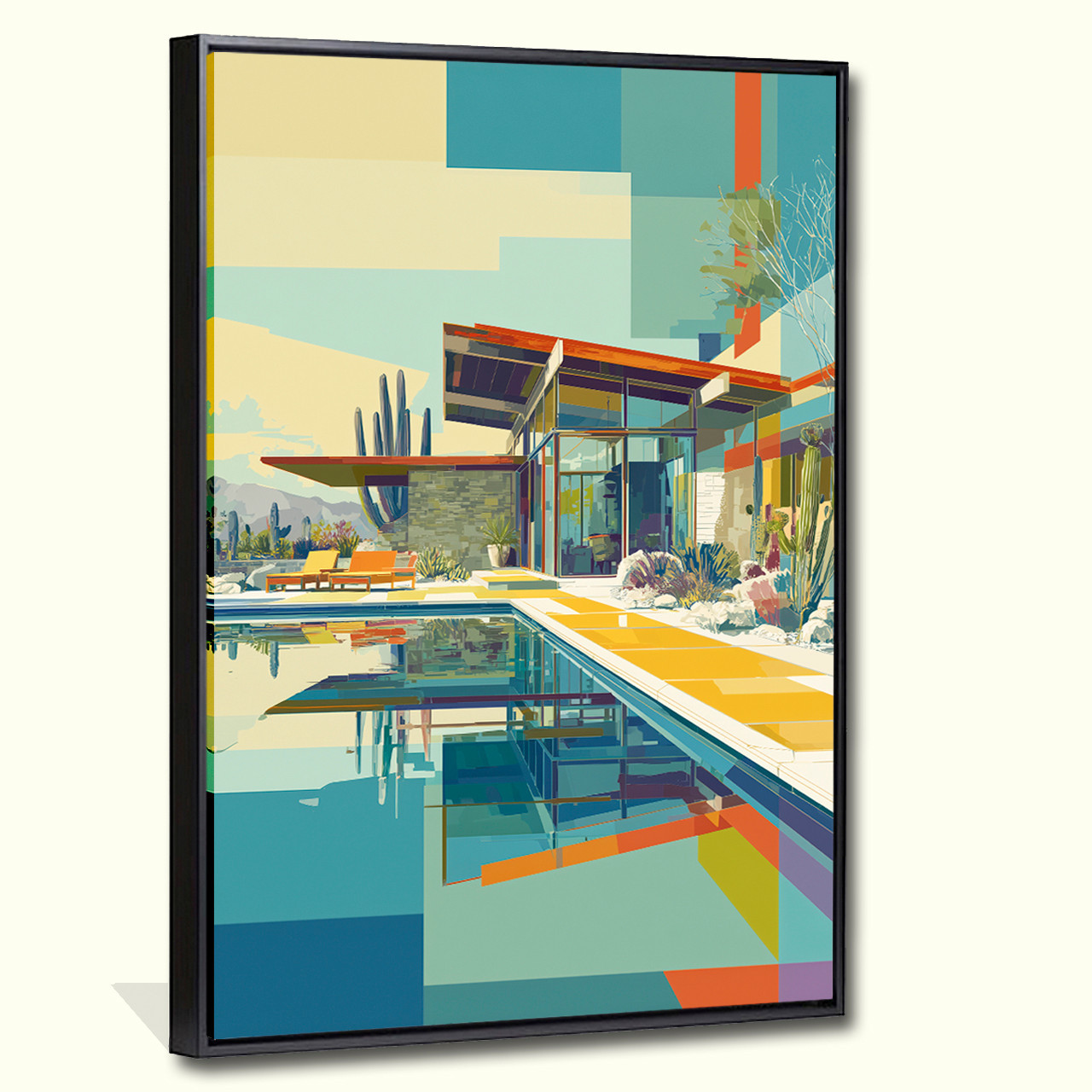 Mid century Modern house No3 numbered limited edition giclee on