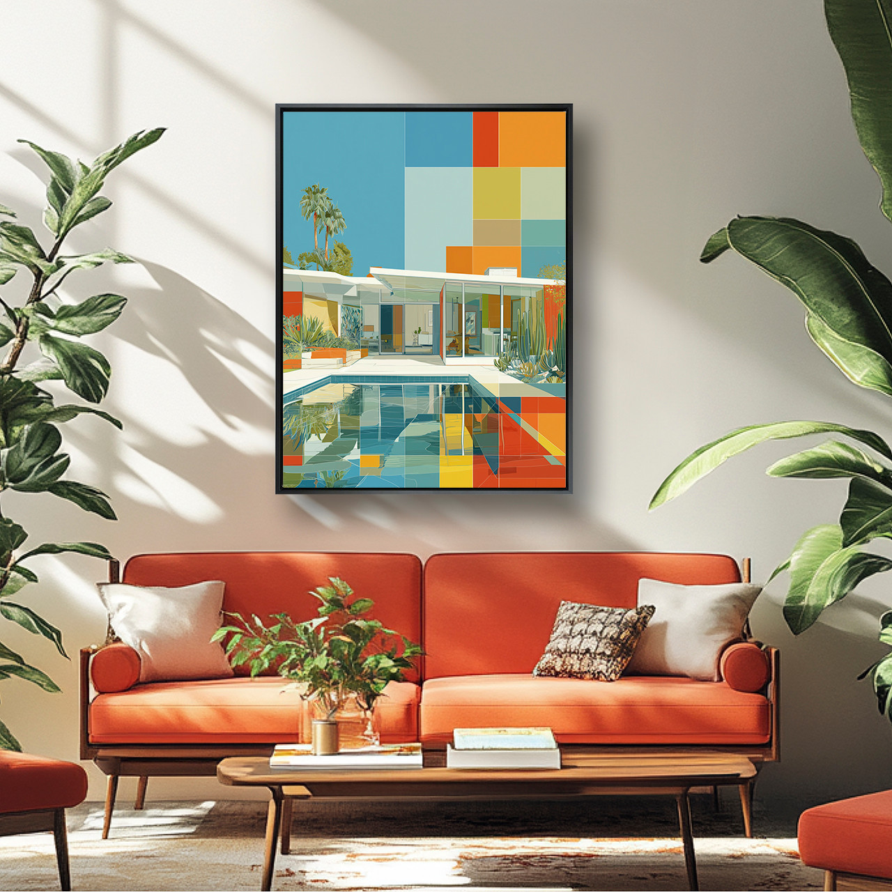  Mid century Modern house No4 numbered limited edition giclee on canvas 