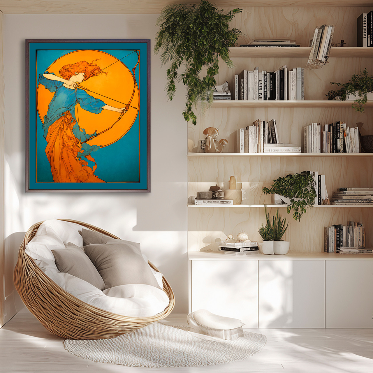  Art Nouveau Artemis Moon goddess boho wall art  