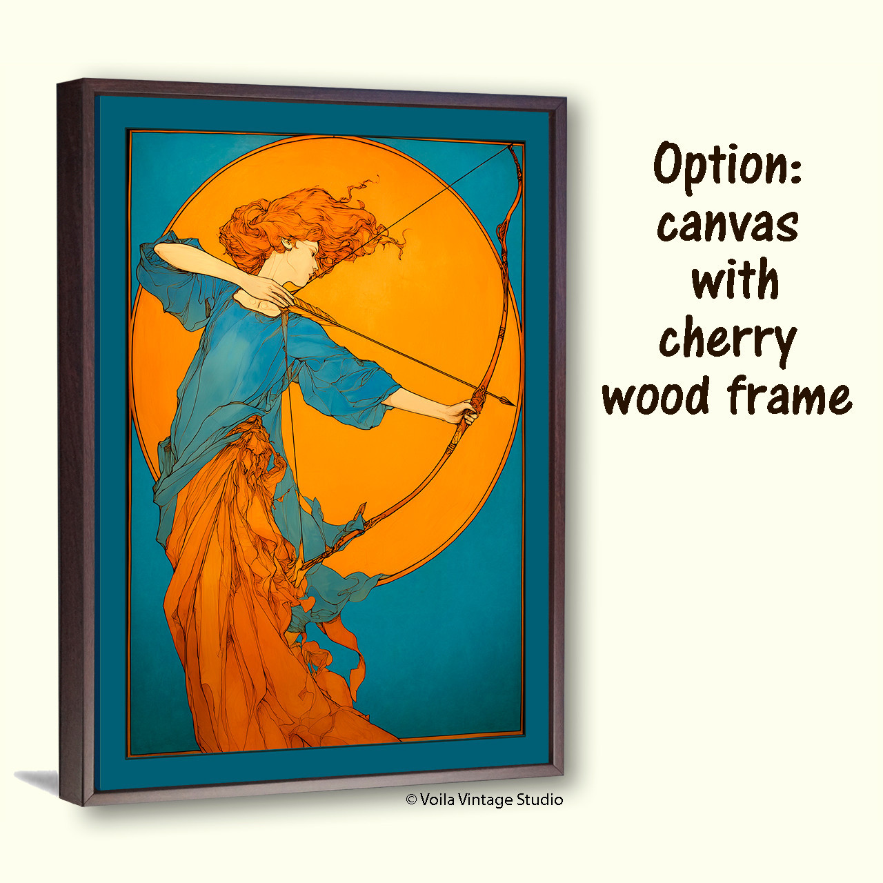  Art Nouveau Artemis Moon goddess boho wall art  