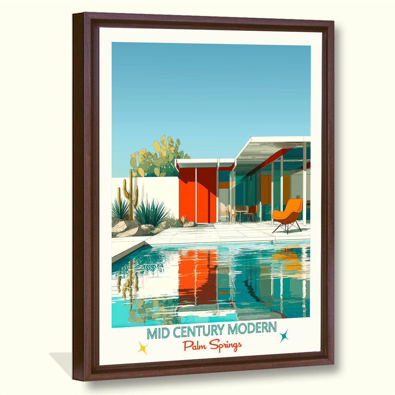  Mid century Modern house No5 giclee on canvas 