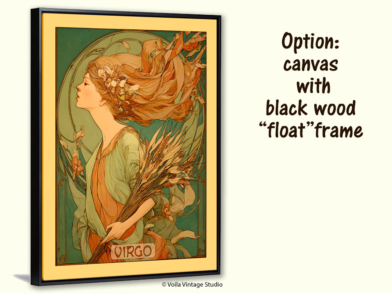  Art Nouveau astrology goddess Virgo boho Zodiac wall art   
