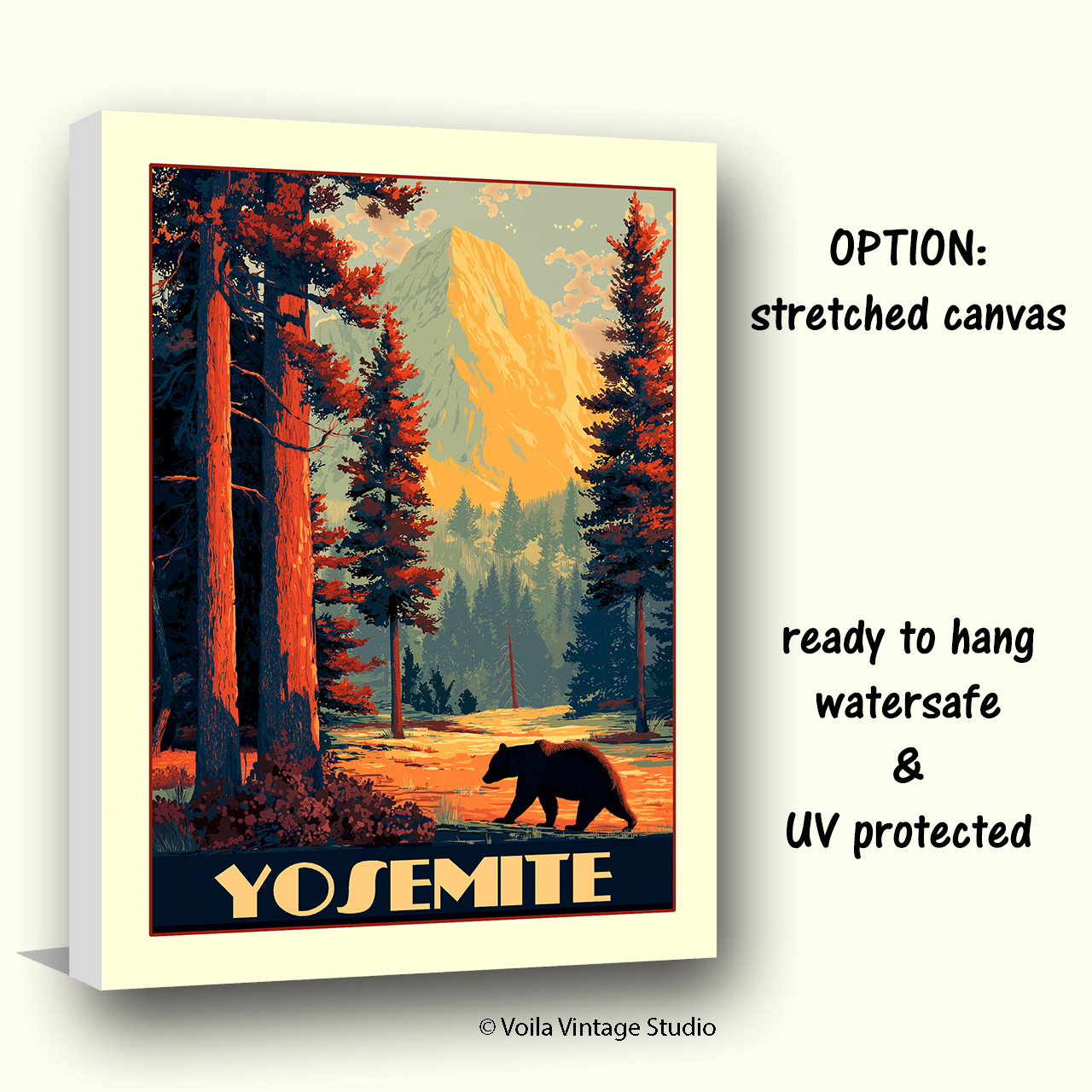 Yosemite vintage travel poster original design