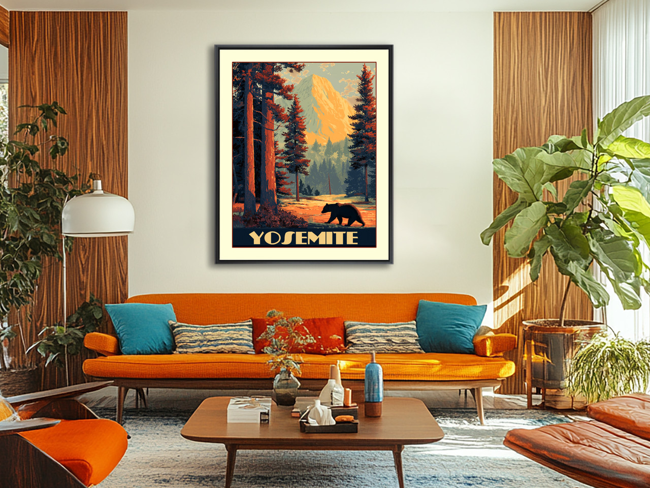 Yosemite vintage travel poster original design