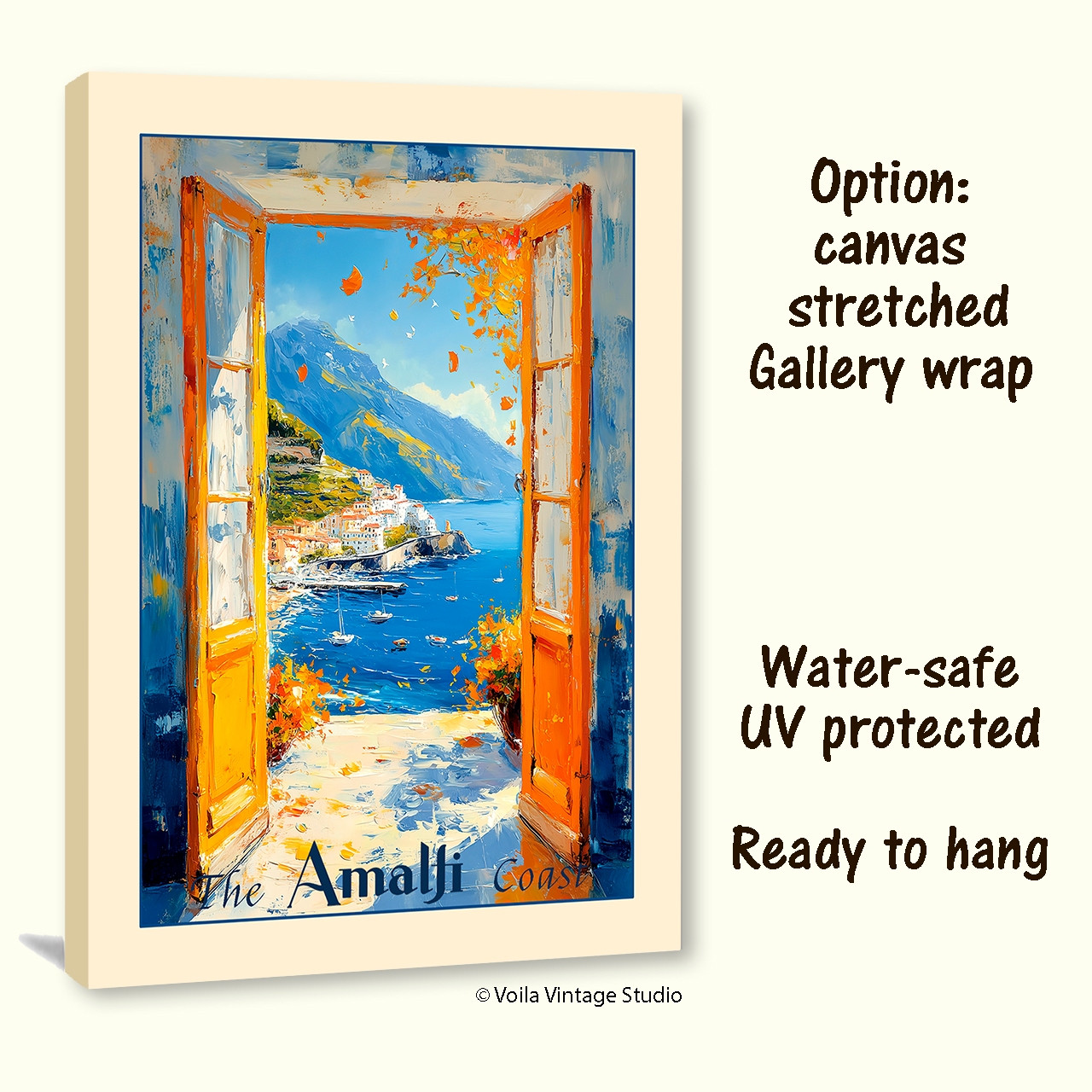  Amalfi vintage travel poster original design 