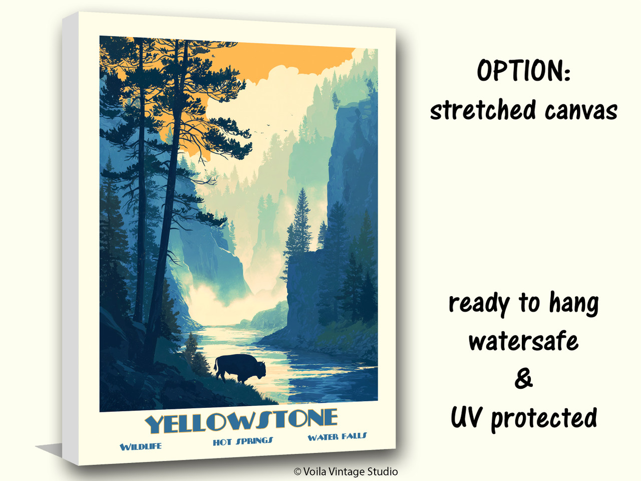 Yellowstone vintage travel poster original design