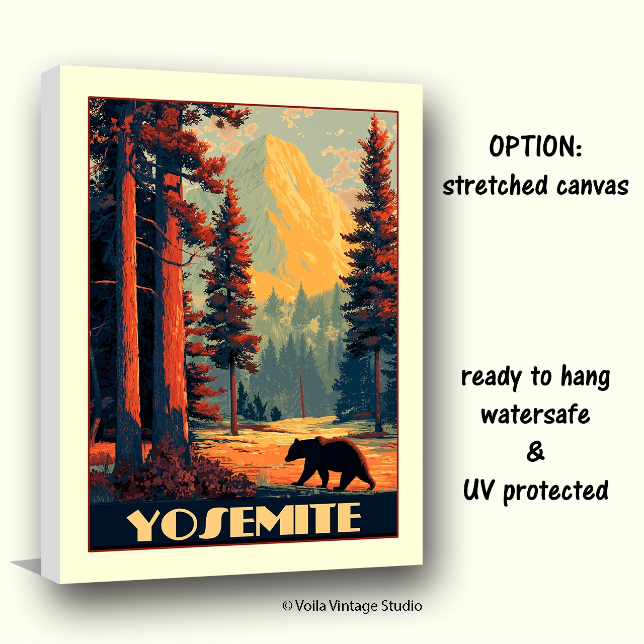  Yosemite "red" vintage travel poster original design 