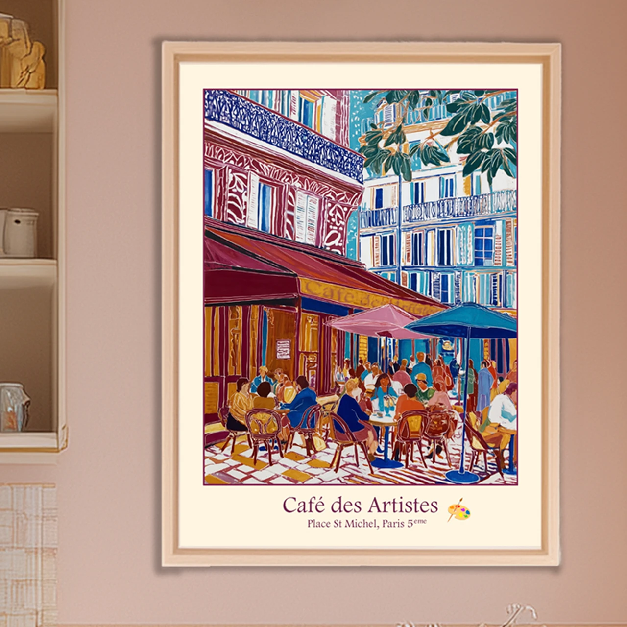 Paris Café des Artists Wall Art original design giclee canvas poster 