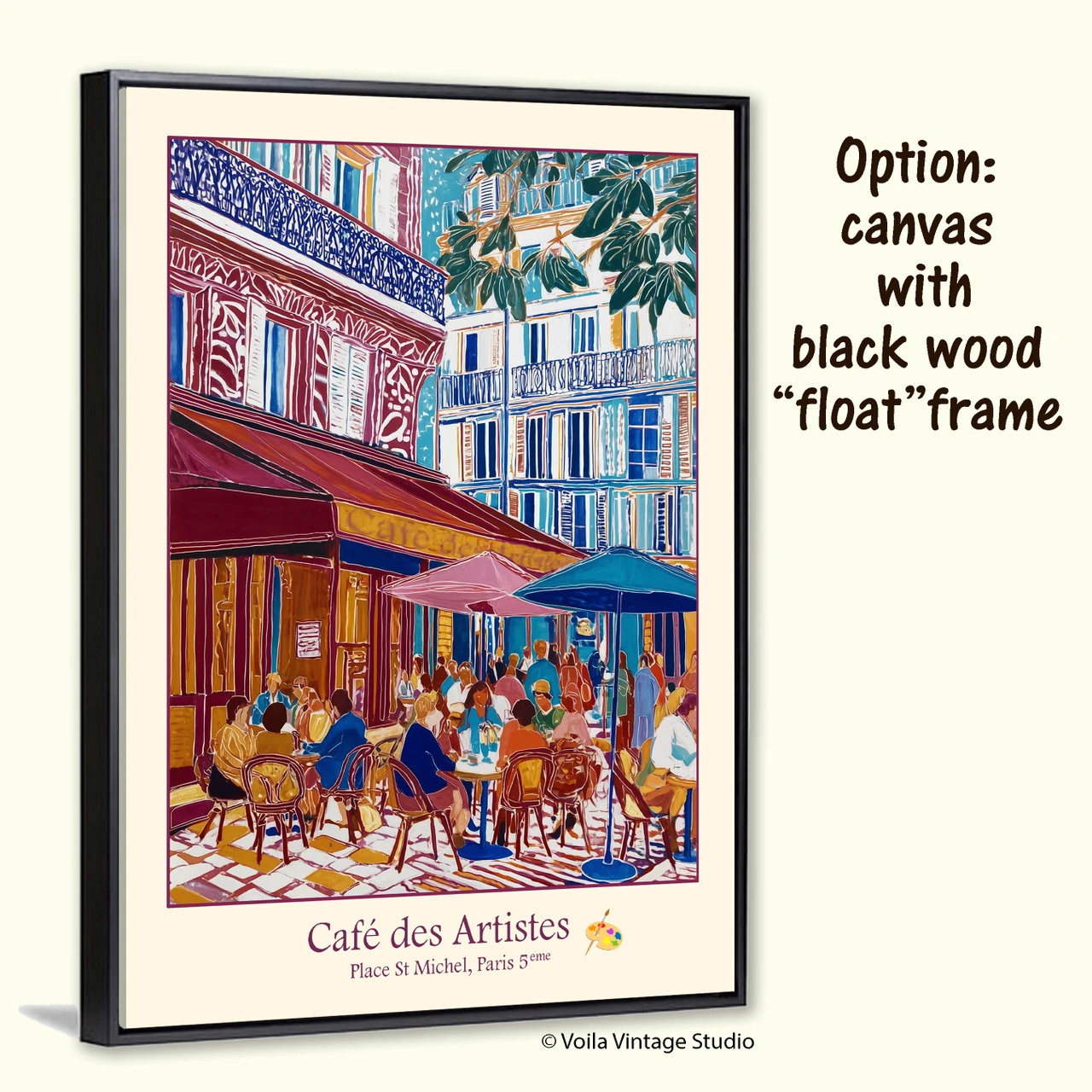  Paris Café des Artists Wall Art original design giclee canvas poster  