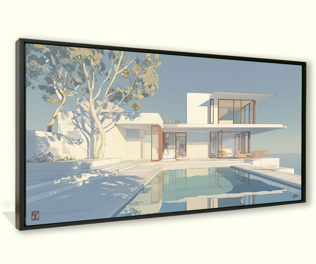 Mid-century-modern-abstract-house-no 10-numbered-limited-edition-giclee-on-canvas/