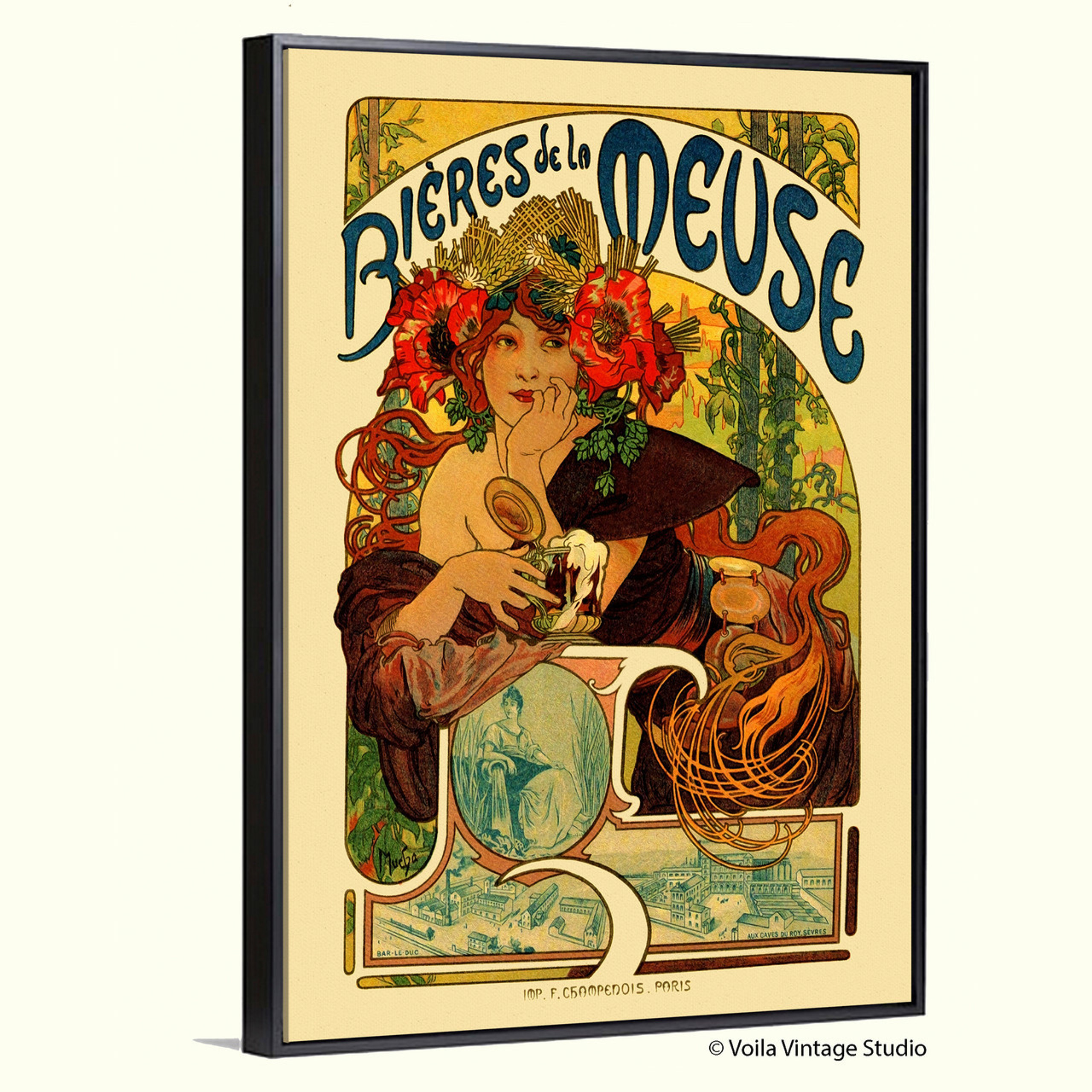 Bieres De la Meuse by Alphonse Mucha - Voila Vintage Studio